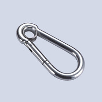 Stainless steel spring hook Stainless steel spring buckle with ring Carabiner hook 8*80mm