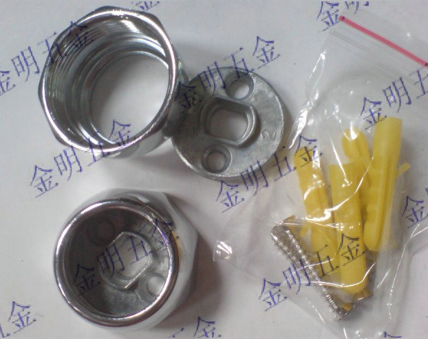 Thickened alloy flange seat Clothes rod seat Stainless steel tube accessories Wardrobe round tube seat clothes tube holder 22MM