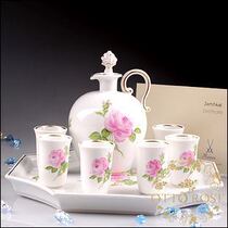 Germany brings back Meissen pink rose collection wine set 8-piece gift box