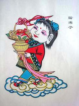 State-level intangible cultural heritage collection gift country gift Wuqiang woodcut New Year of the Eight Immortals of han xiang zi