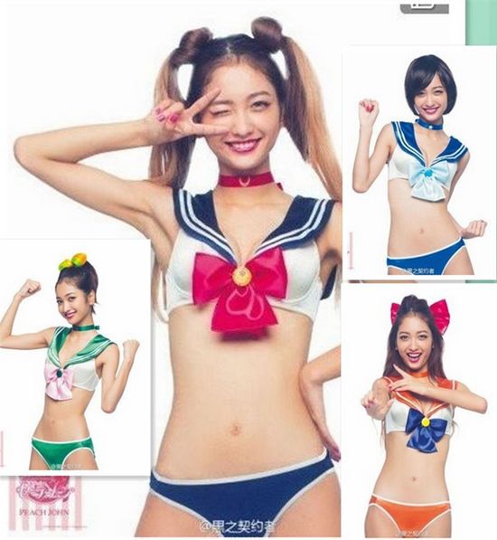 Sailor Moon Lingerie Bikini Sailor Suit Navy Uniform Swimsuit Cospaly Female Ds Performance Costume Sailor Moon Lingerie Bikini Sailor Suit Navy Uniform Swimsuit Cospaly Female Ds Performance Costume