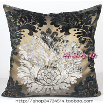 Hot sale high-grade flannel bronzing European luxury sofa cushion cover Pillow cover Pillow backrest 321 black