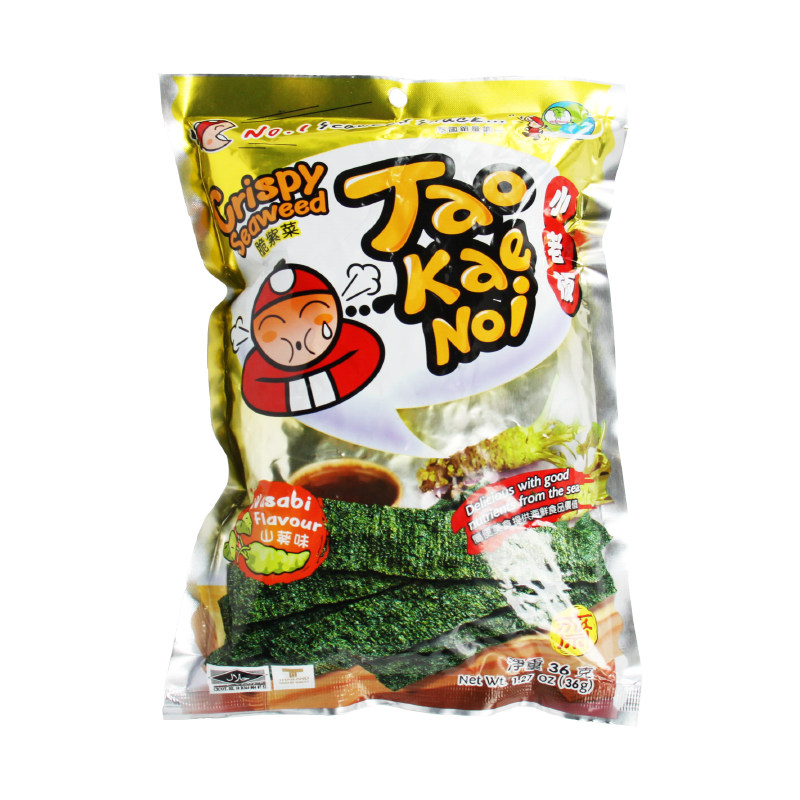 【天猫超市】 泰国进口海苔 小老板脆紫菜（山葵味）36g/包