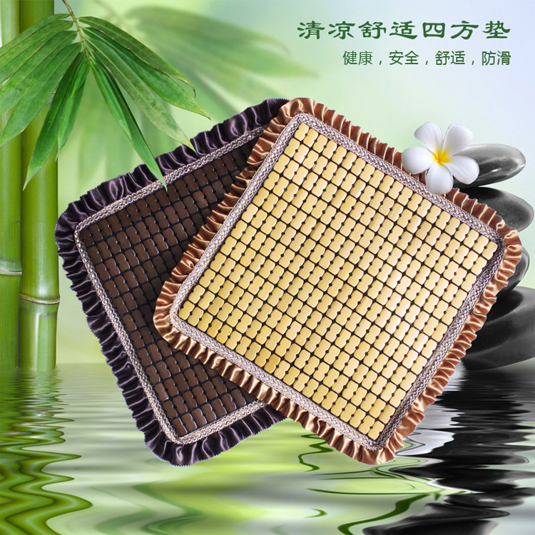 车用花裙边竹片小方垫 超防滑座垫夏季办公室家用单垫 汽车坐垫