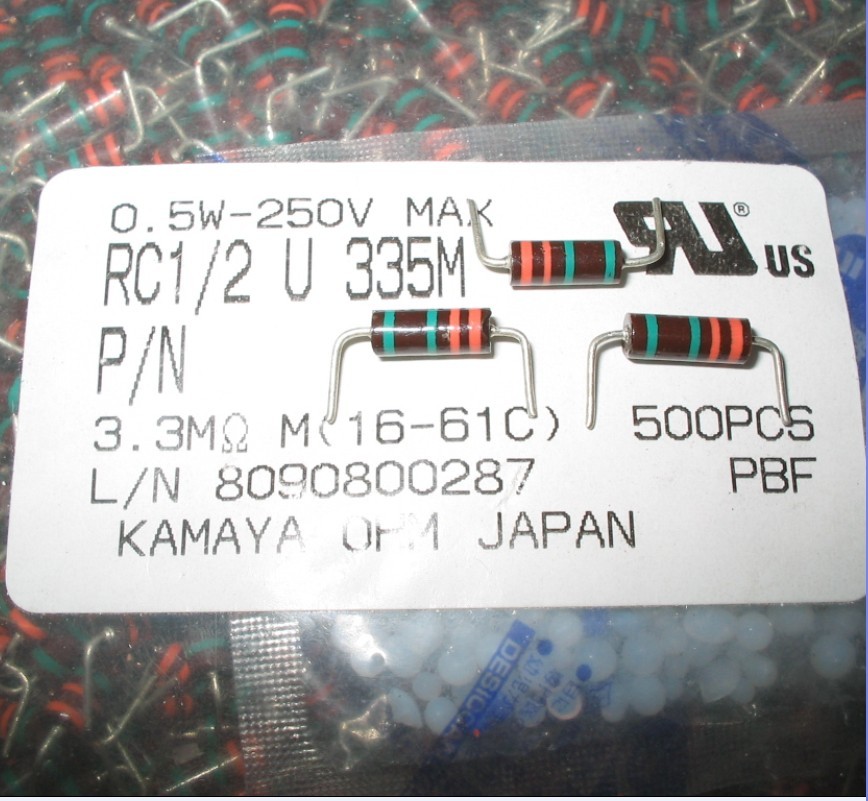 Japan 3 3M 3M3 0 5W KAMAYA OHM Carbon core No sensation resistance 10 3 Yuan-Taobao