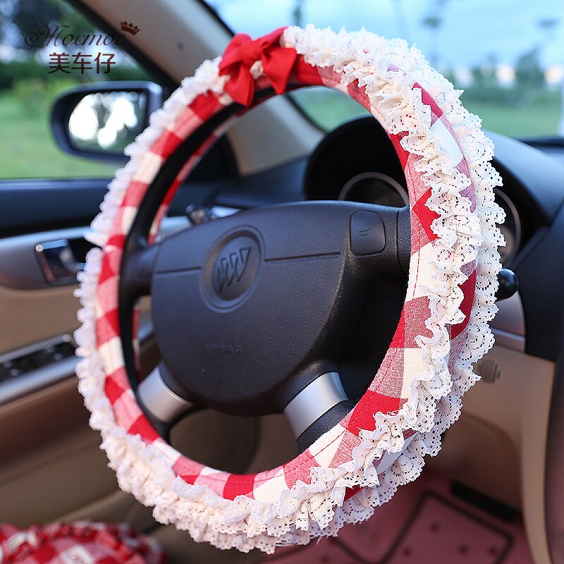 摩丝娃娃汽车方向盘套可爱四季把套欧式田园汽车方向盘套内饰装饰