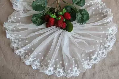 B4H1 handmade DIY clothing accessories Daily single lace water Jade dots bow mesh embroidery lace width 13cm