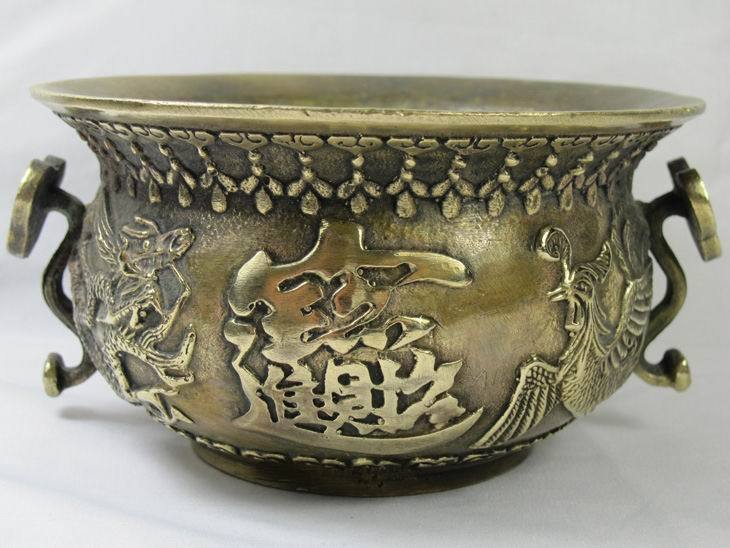 Fragrance stove bronze - fragrance stove pure copper - polytreasure basin five - way wealth