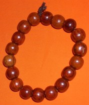 Red wood hand beads in the red wood