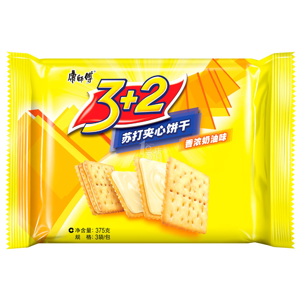 康师傅 3+2甜苏打（香浓奶油味）375g/袋