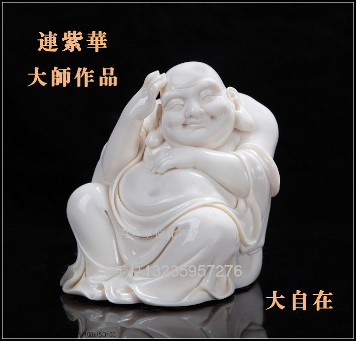 瓷语堂德化窑白瓷艺术收藏品仿何朝宗12寸观音雕像紫华作品-Taobao-Tmall