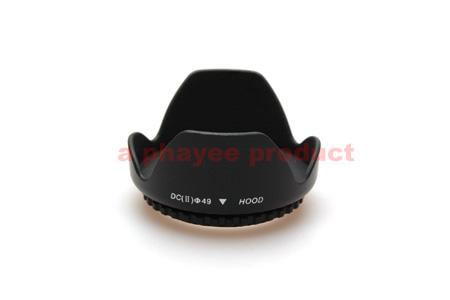 (Three Crowns) Domestic Lotus Type Lens Hood 49mm Petal Cover Black Screw