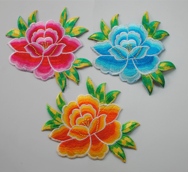 DIY Material Performance Apparel Accessories Ankangu Drama National Embroidery Fabric Pasted Flowers Subsidy Ironing Flower Accessories