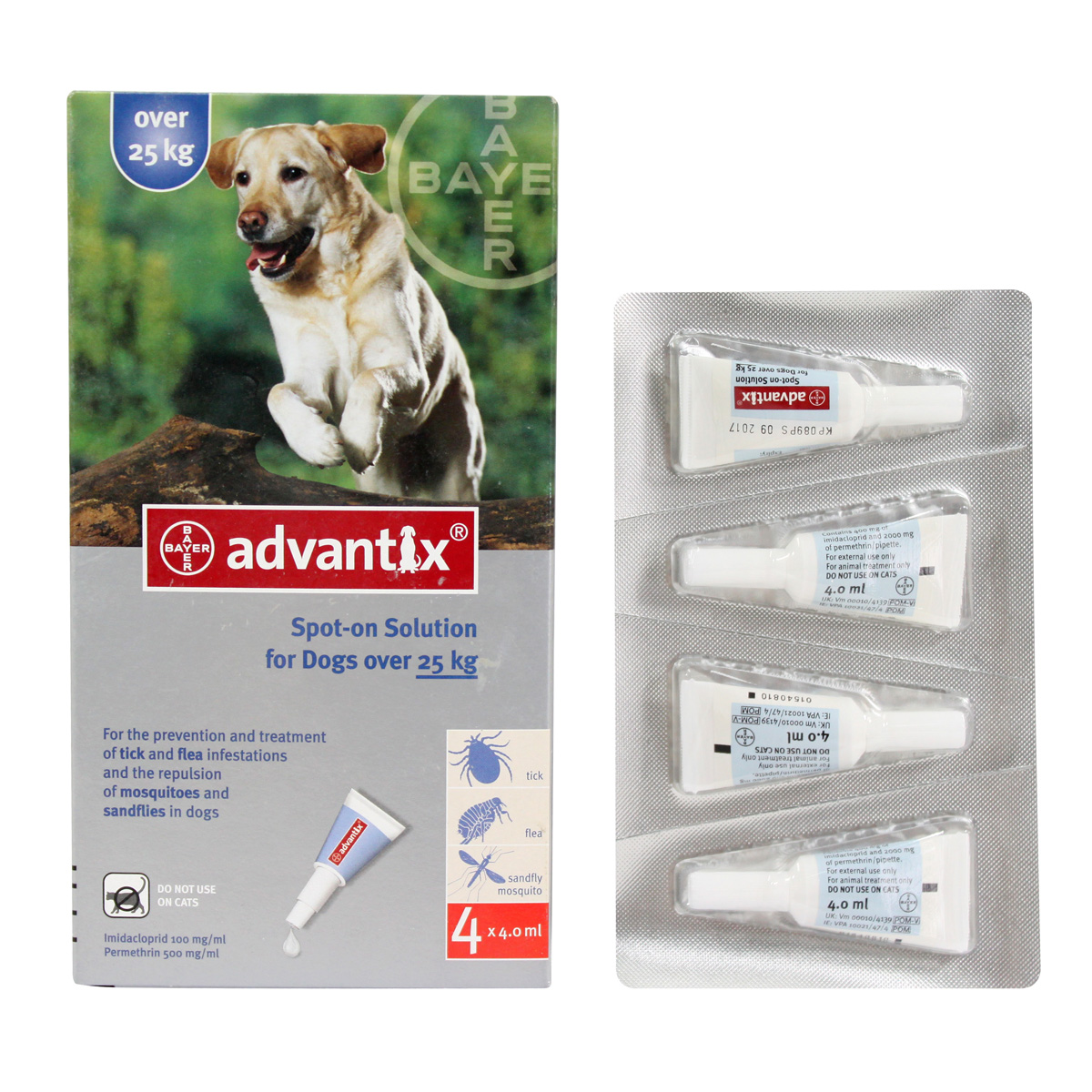 波奇网 全国包邮 宠物用品拜耳犬用驱虫滴剂拜宠爽25kg以上整盒