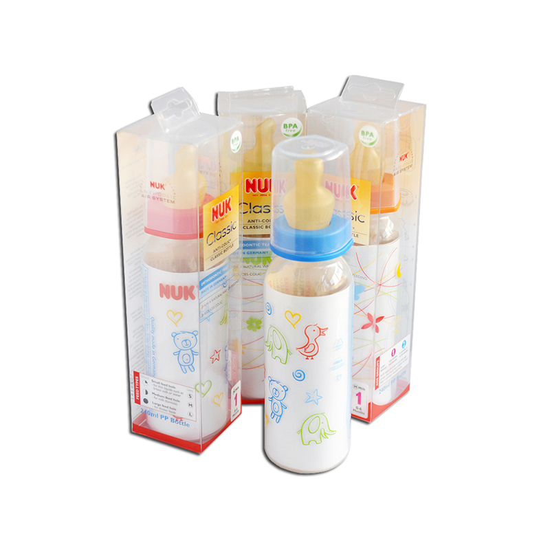 NUK 彩色卡通pp婴儿标准口径奶瓶 240ML 不带柄