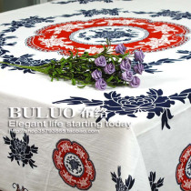 Cloth cloth tablecloth National style cotton dining table cloth Round table cloth Coffee table cloth cover cloth Pastoral square tablecloth