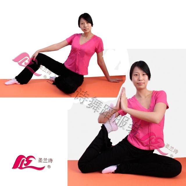 Sacred Land Poetry Dance Yoga Blouse Women Summer Silk Light Cotton Dance Clothing Short Sleeve V neckline Dancing practice Gongfu