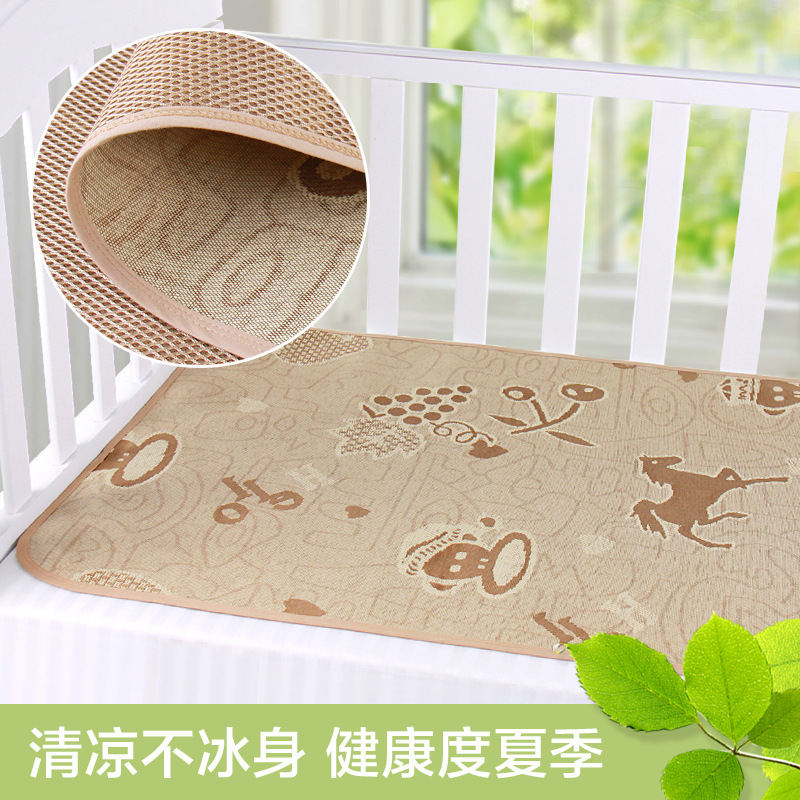 沐童凉席枕亚麻草冰凉丝席枕 荞麦儿童凉席枕 宝宝夏季凉席凉枕