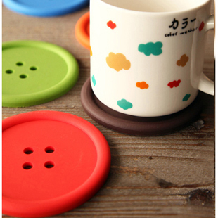 Creative Household Supplies Silicone Button Coasters Insulation Tea Pads Coffee Coasters Cute Creative Coasters