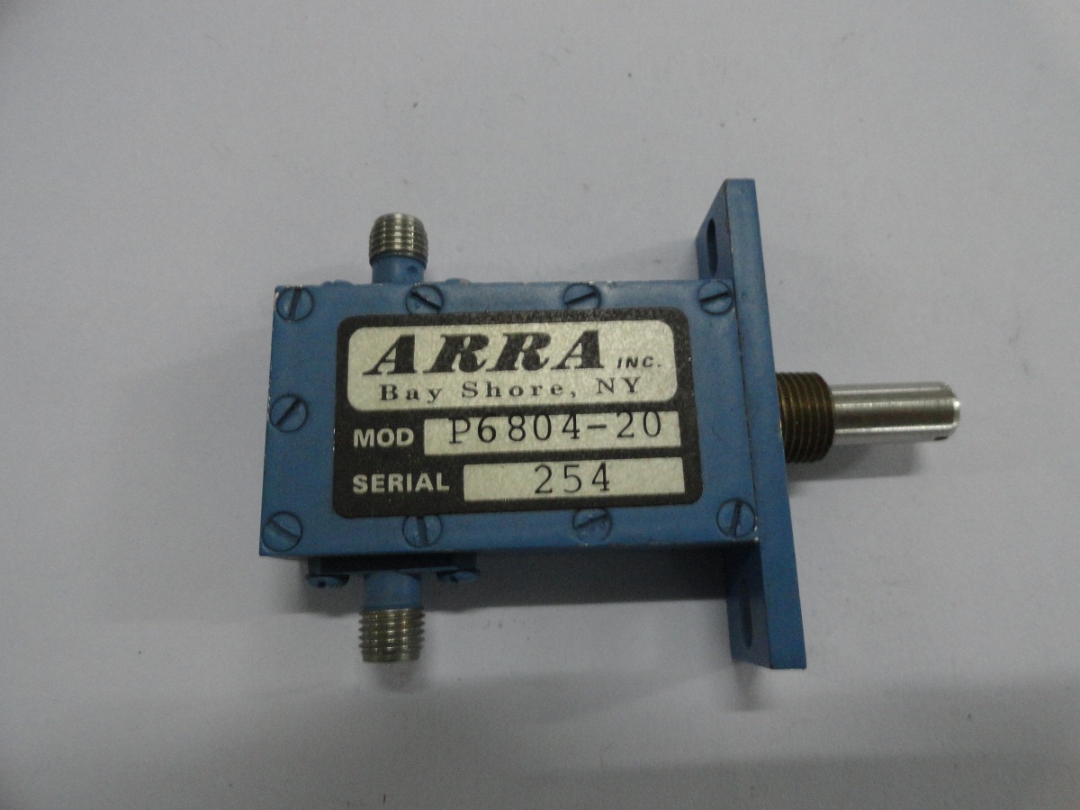 Hand tone continuation of variable attenuator ARRA P6804-20 20dB 8-12GHz 8-12GHz