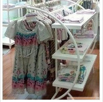 Iron Art Clothing Show Rack Clothing Store Shelf Clothes Hanger Middle Island Rack Shoes Bag Shelf Triple Shelf Display Shelf