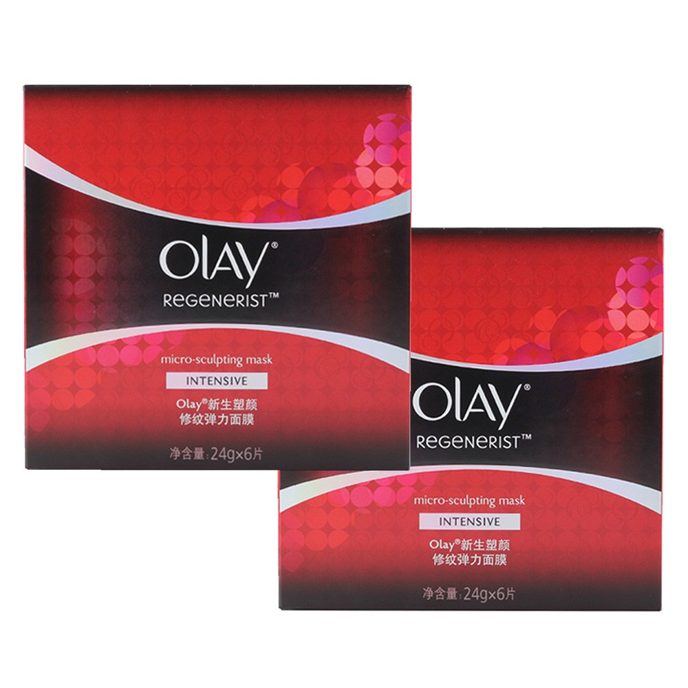 Olay玉兰油新生塑颜修纹弹力面膜6片*2盒装紧致保湿抗皱
