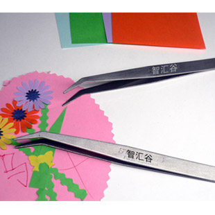 Florator embossed paper elbow tweezers handmade DIY tool Recommended stainless steel clips pitched head