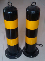 Iron black and yellow warning column movable detachable road pile Movable steel pipe column crossing mark anti-collision road pile