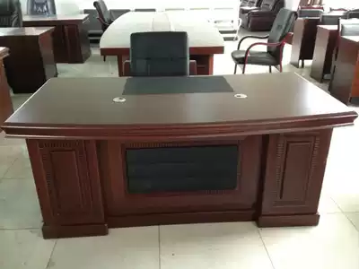 Chengdu main management table large Class table MDF painting 2 m desk manager table short cabinet towing cabinet combination