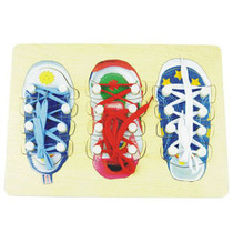 Early education assembly toy baby do-it-yourself shoelaces childrens educational wooden toys puzzle puzzle puzzle