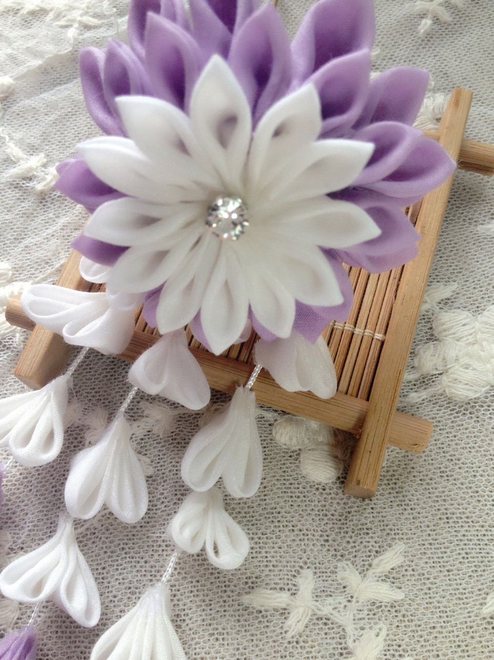 Japanese-style fine work hairpin and wind hairpin Japanese-style kimono accessories COS lavender Mori girl harvest small fresh