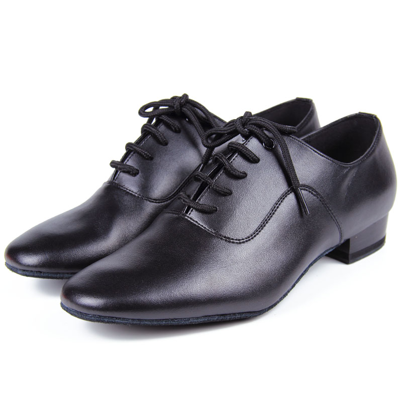 Betty dance shoes Men's leather square dance shoes Modern men's Latin friendship adult national standard dance shoes