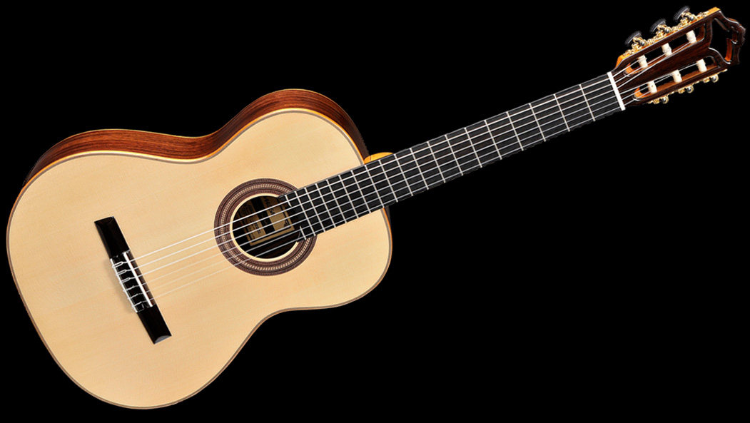 French Famosa FC100S Full veneer three-piece back classical Guitar with case