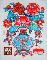 National intangible cultural heritage collection gift best gift Wuqiang woodblock New year painting Four Seasons peace 01