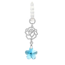 (Zhudai jewelry) Austrian Crystal mobile phone dust plug-Plum Blossom (sea blue)