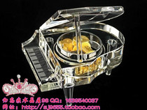 Factory produced crystal piano music box professional custom crystal music piano can be lettering do photo