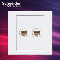 Розетка сетевая LAN 施耐德如意系列开关插座 双联电脑插座ev52rj5 网络网线面板