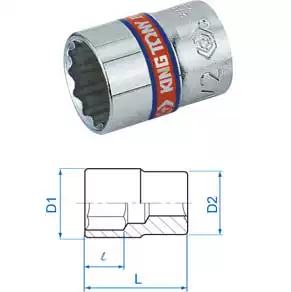 Taiwan KINGTONY Blue Belt 6 3mm (1 4)Inch 12-angle thin-walled sleeve 15 32(11 906mm)