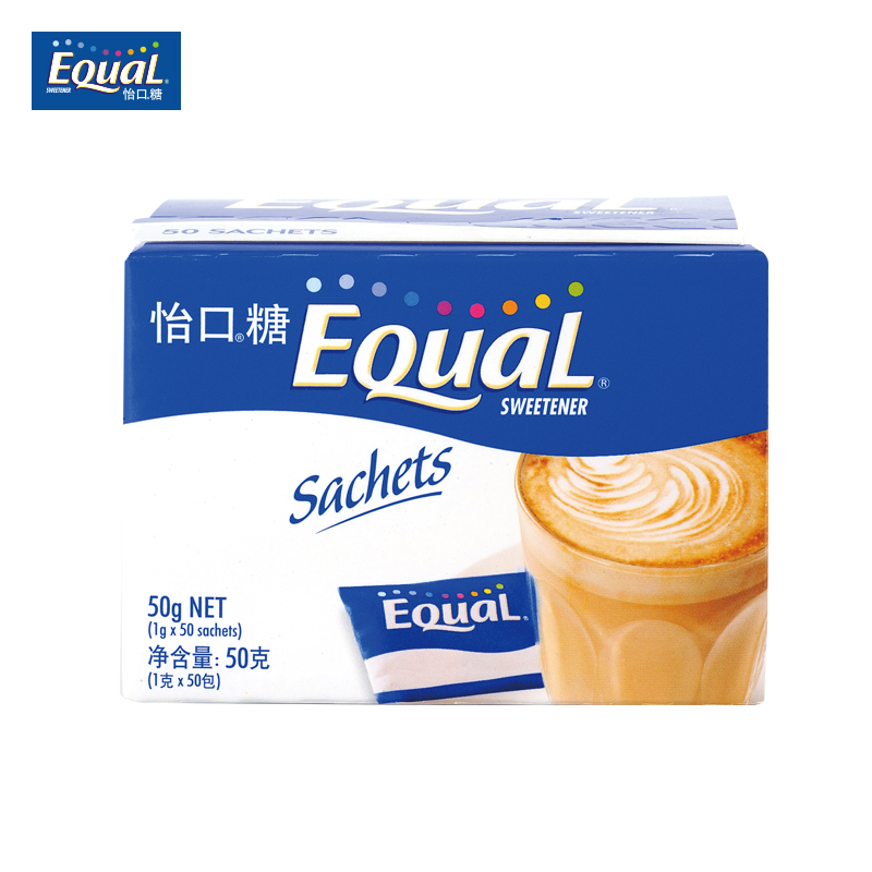 EQUAL怡口糖 原装进口低卡路里健康糖包阿斯巴甜咖啡伴侣1克*50袋