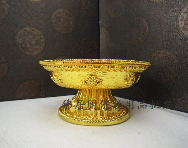 Gong pan 8 auspicious lotus-copper alloy fruit tray for Buddhist fruit tray for the plate number of the Buddha