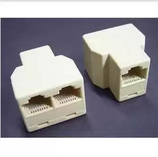 Punch double crown RJ45 network three-way head one point two network cable extension connector RJ45 three-way head
