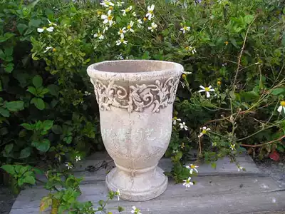 European style pottery flower Ware light brown old series pottery pot pastoral style goblet pottery flower pot
