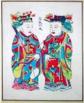 National intangible cultural heritage collection gift to the Qing version of Wuqiang woodblock New Year Pictures