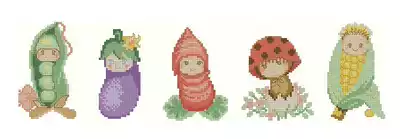 ● Hu Lili cross stitch ● French DMC kit vegetable baby has 3D 5D precision printed cloth