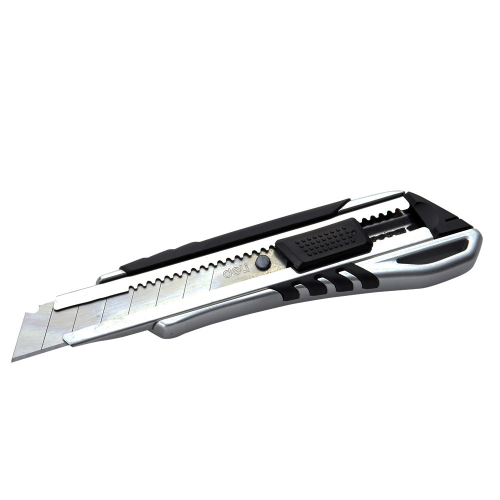 2057 deli powerful large art knife metal paper cutter zinc alloy knife shell sharp and safe cutting