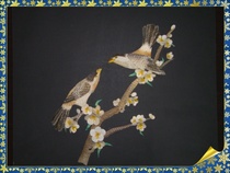 The Heti ethnic fish skin painting (the magpie is reported to be happy) with a frame