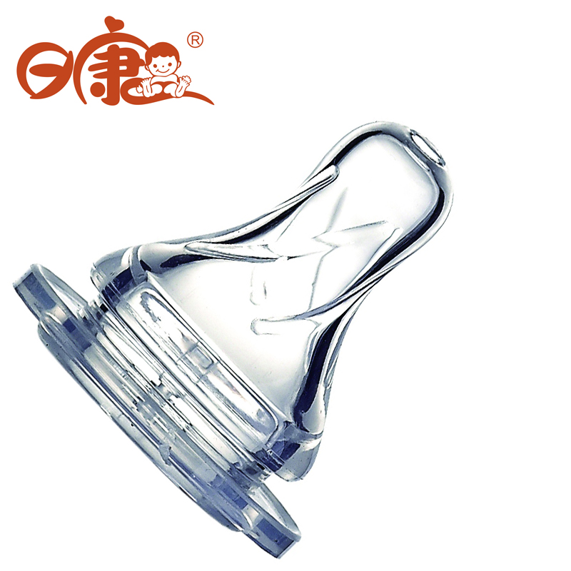 日康新款婴儿用品 宝宝奶瓶奶嘴 新生儿晶畅标口奶嘴十字孔/圆孔