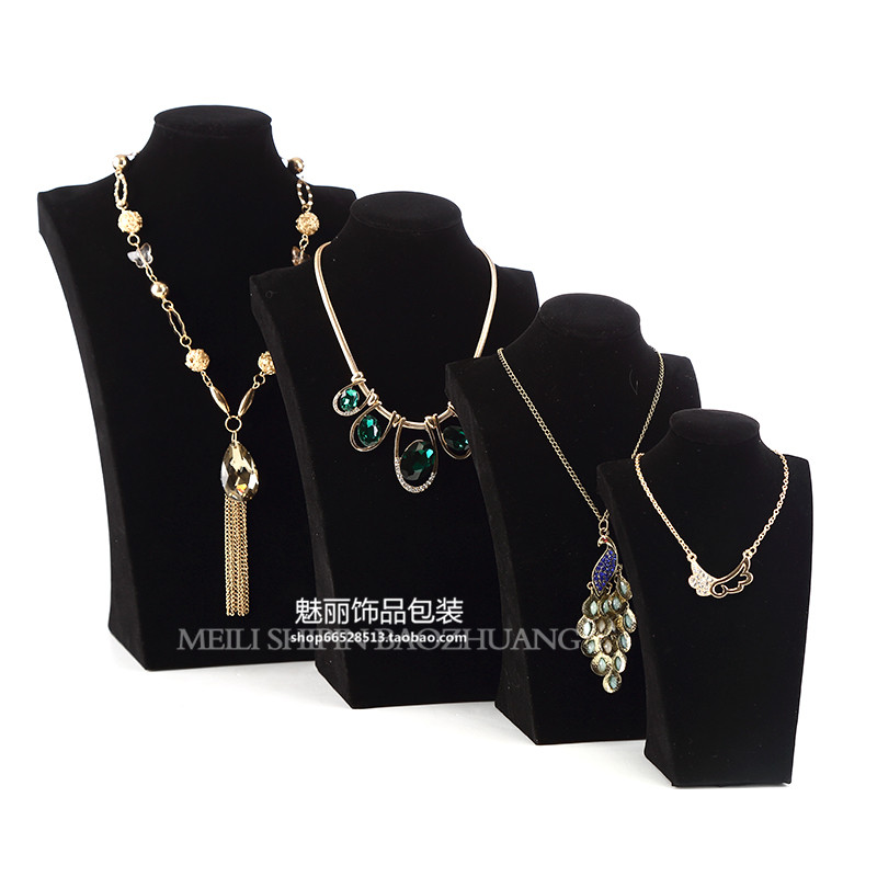 Black Velvet Neckle Accessories Model Frame square jewelry display frame neck jewelry display frame