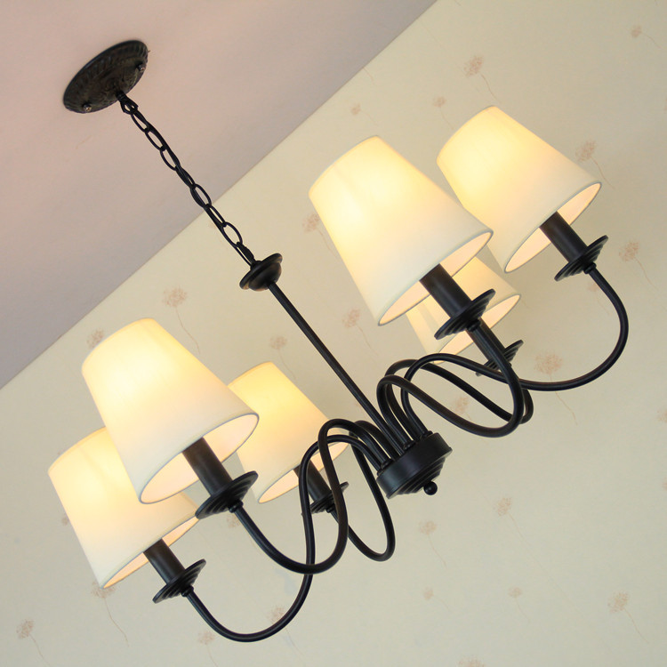 American Country-Style Wrought Iron Lamp, Living Room Chandelier, Led Dining Room Bedroom Lamp, Modern Minimalist Home Lighting Fixtures