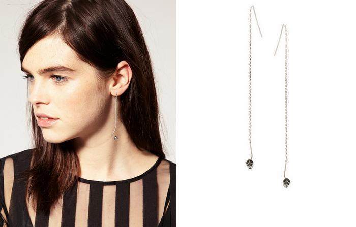 (Qiujia) Punk Skull Long Version Earrings Earrings European and American Foreign Trade Original Single Jewelry New